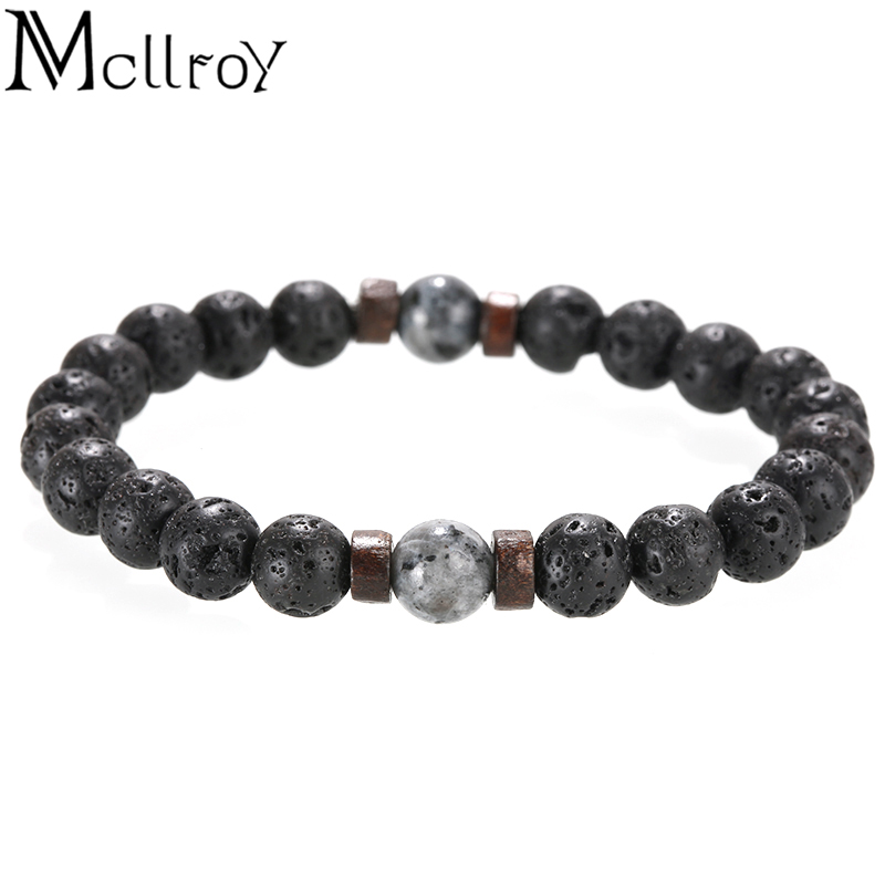 Charm Bracelets Mcllroy Stone Bracelet/beads/lava/natural/homme/fashion/bangles Bracelet Men Wooden Bead Accessorie Jewelry Male Valentine G