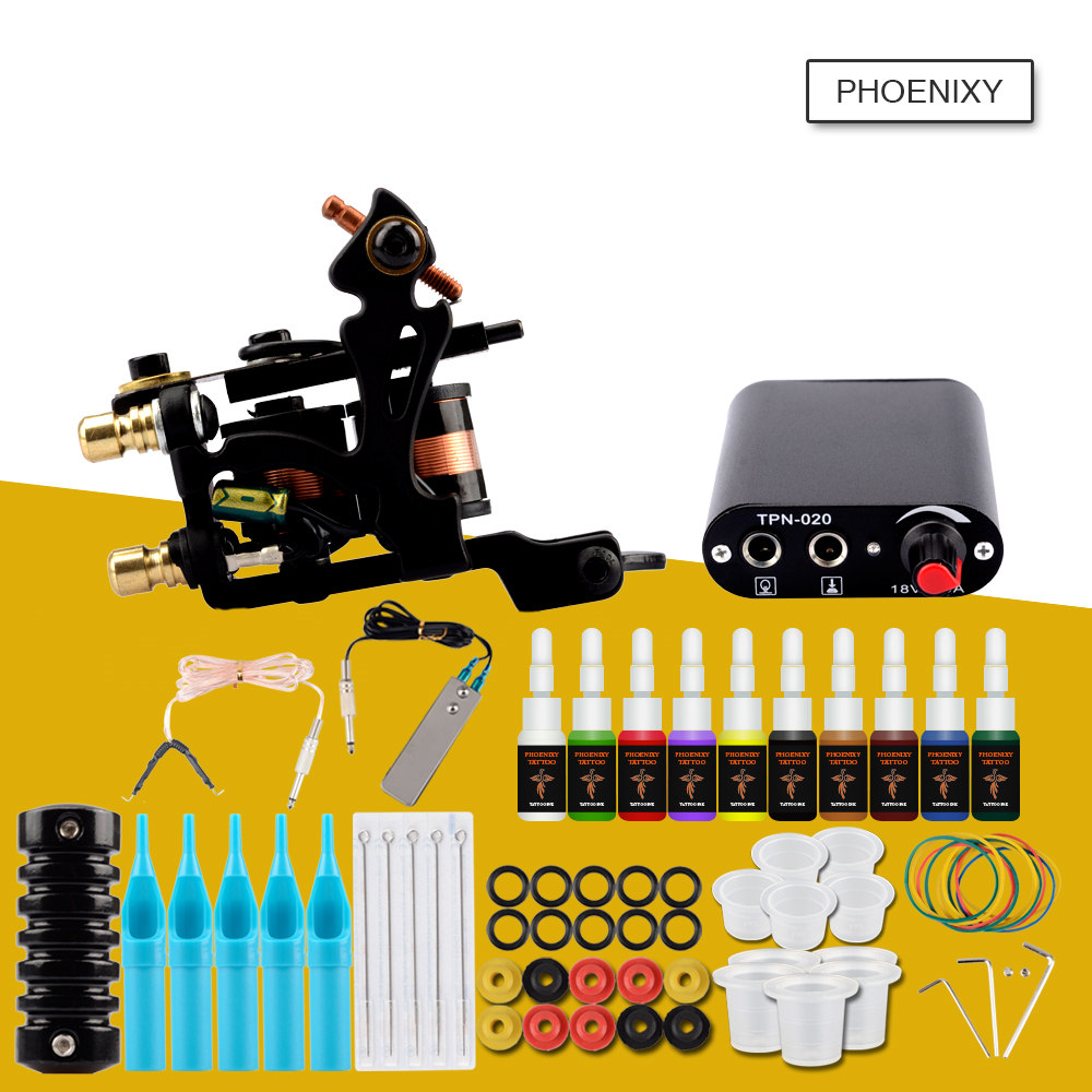 Complete Tattoo Machine Kit Set 1 Coils Guns More Colors Black Pigment Sets Power Tattoo Beginner Grips Kits Permanent Makeup
Complete Tattoo Machine Kit Set 1 Coils Guns More Colors Black Pigment Sets Power Tattoo Beginner Grips Kits Permanent Makeup