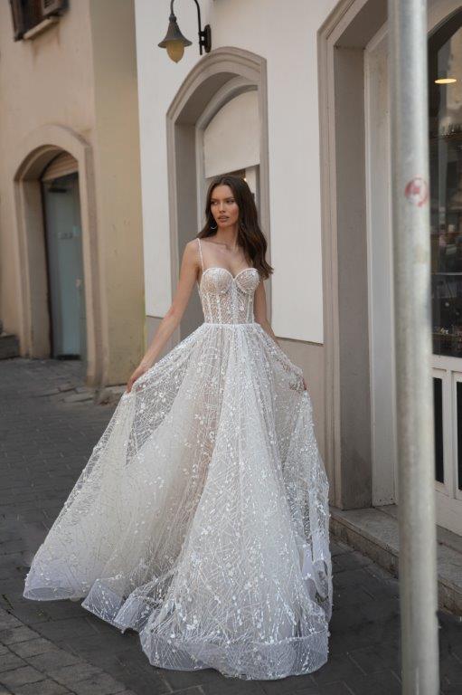 Julie Vino Lace Wedding Dresses Boho Spaghetti 3D Floral Appliques Beach Wedding Dress Bohemian A Line Bridal Gowns Vestidos De Novia