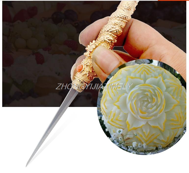 Thai fruit carving knife, Golden Dragon chef carving knife, fruit and vegetable cooking knife
Thai fruit carving knife, Golden Dragon chef carving knife, fruit and vegetable cooking knife