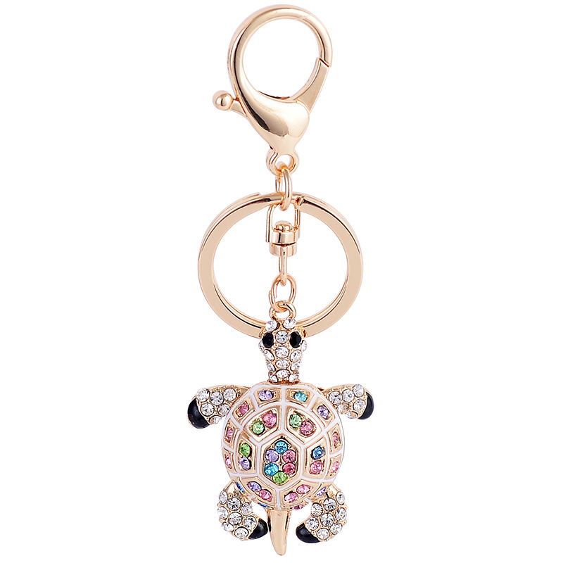 gift Turtle Tortoise Keyrings Crystal Keychains Lovely Turtles Bag Pendant For Car Key Chains Holder Rings