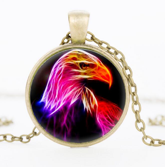 New wolf totem time gemstone pendant necklace sweater chain DJN333 mix order Pendant Necklaces jewelry