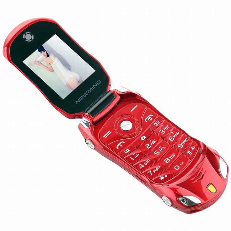 Novelty F15 Unlocked Flip Phone Dual Sim Mini Sports Car Model Blue Flashlight Bluetooth Mobile Phone GSM 85090018001900MHz4924927 - view 6