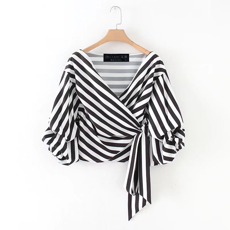 NSZ Women Puff Sleeve Wrap Top Blouse Summer Crop Top Striped Cross Deep v neck Sexy Tie Waist Ladies Shirt Camisas Blusas, Ivory
NSZ Women Puff Sleeve Wrap Top Blouse Summer Crop Top Striped Cross Deep v neck Sexy Tie Waist Ladies Shirt Camisas Blusas, Ivory