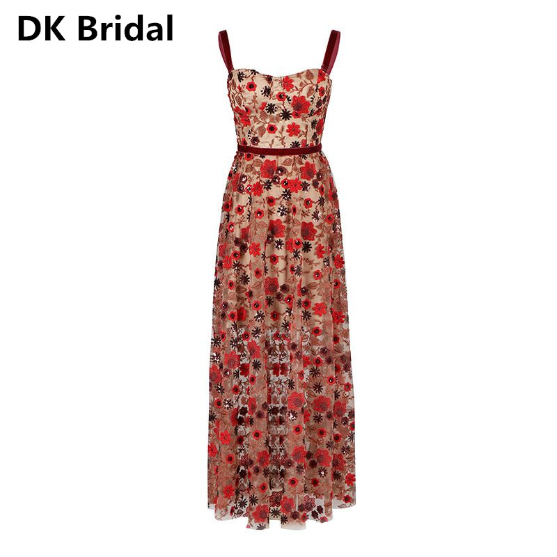 Fashion Sequin Evening Dress Long Spaghetti Strap Embroidery Flowers Evening Dress Celebrity Party Sexy Summer Elegant Vestidos, Burgundy
Fashion Sequin Evening Dress Long Spaghetti Strap Embroidery Flowers Evening Dress Celebrity Party Sexy Summer Elegant Vestidos, Burgundy