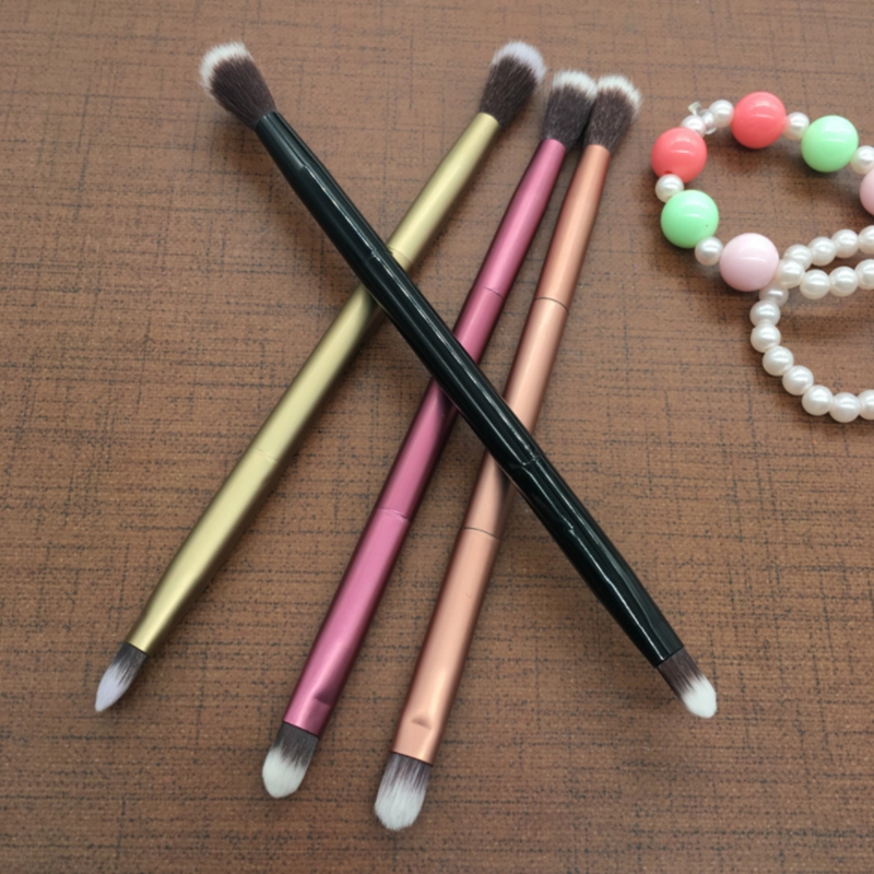 Wholesale Single double-ended aluminium tube eye brush eye shadow brushes Professional Cosmetic Make up Brush tools