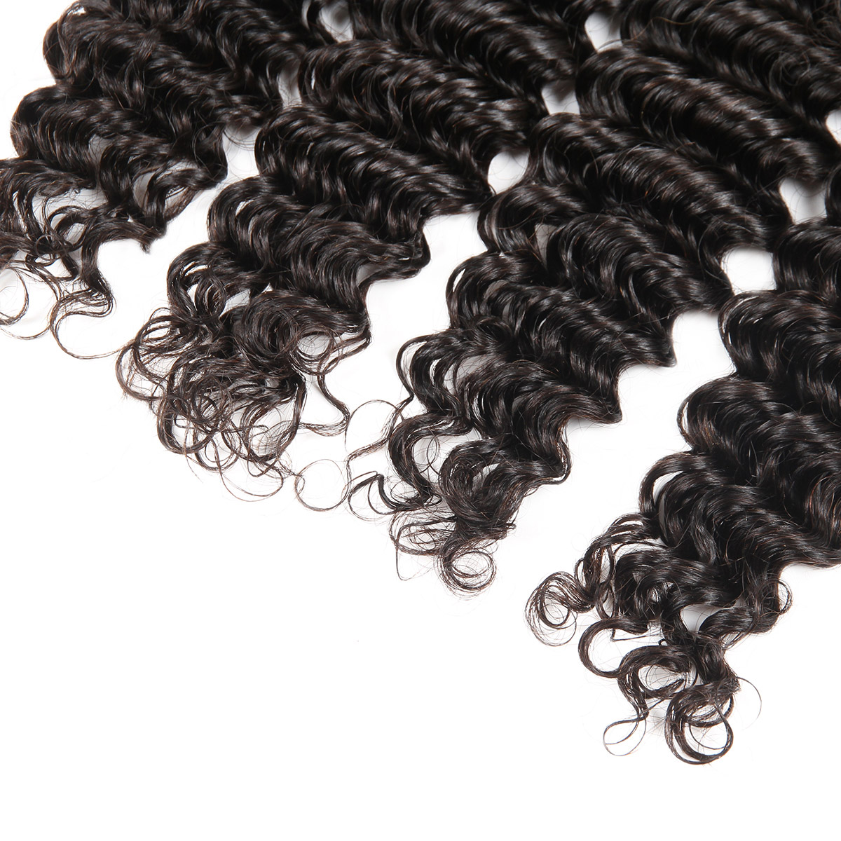 Ishow 12A Deep Wave Raw Human Hair Extensions Weft 3/4 Bundles Kinky Curly Body Brazilian Peruvian Malaysian Indian Hair Weave for Women All Ages Natu