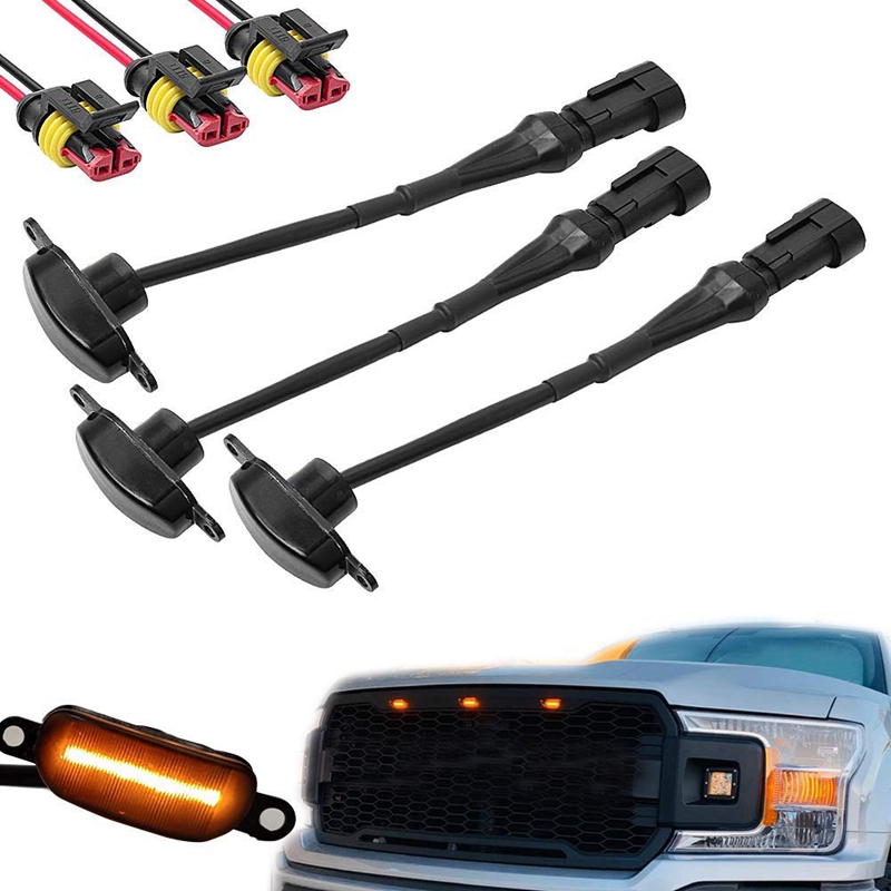 3 Pcs External Amber LED Lights Decoration, Led Front Grille Lights for 2004-2019 F150 Raptor F250 Grille Running Lamps
3 Pcs External Amber LED Lights Decoration, Led Front Grille Lights for 2004-2019 F150 Raptor F250 Grille Running Lamps
