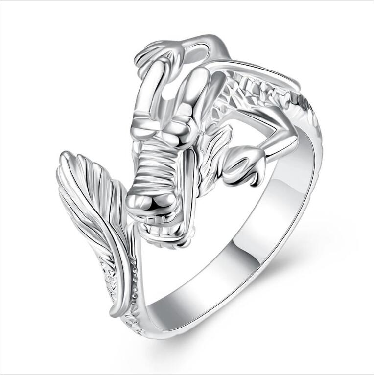 High grade 925 sterling silver Little White Dragon piece - Men jewelry set DFMSS094 Factory direct 925 silver bracelet ring
