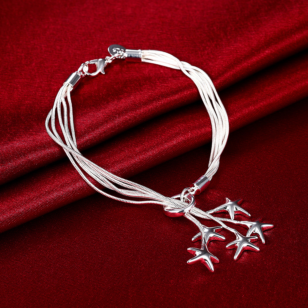Hot sale best gift 925 silver Tai Chi hanging star bracelets DFMCH099, brand new fashion 925 sterling silver plated Chain link bracelets