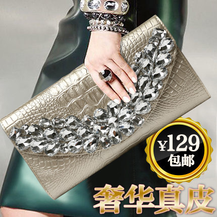 Women's Bag Leather Fashion Handbag Dinner Bag Shoulder Diagonal Female, Black