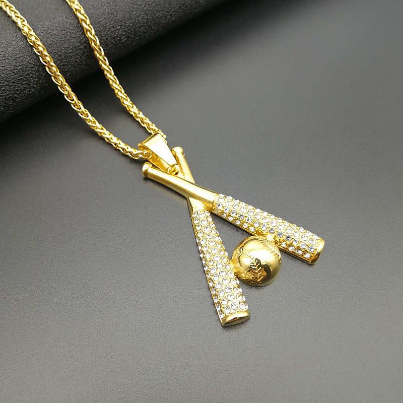 Hip Hop Bling Iced Out Gold Color Stainless Steel Baseball Pendants Necklaces for Men Rapper Jewelry Drop Shipping
Hip Hop Bling Iced Out Gold Color Stainless Steel Baseball Pendants Necklaces for Men Rapper Jewelry Drop Shipping