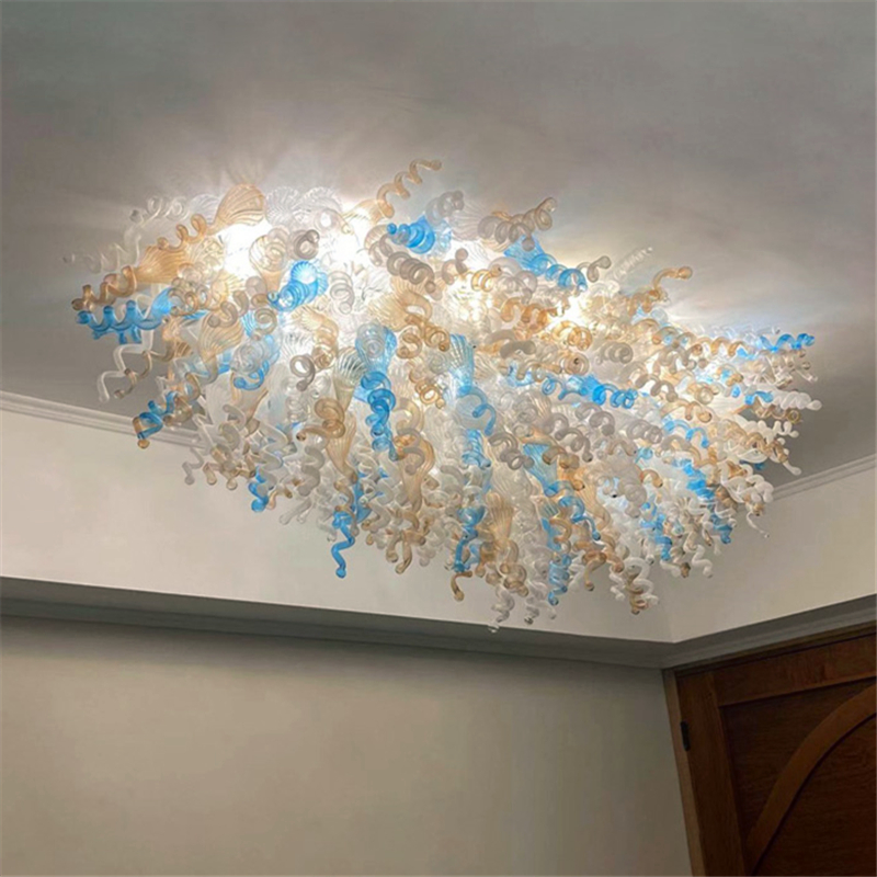 Modern Flower Ceiling Lamp ODM Murano Glass Ceiling Chandelier Balcony Corridor Aisle Kitchen Surfaced Mounted LED Glass Ceiling Light