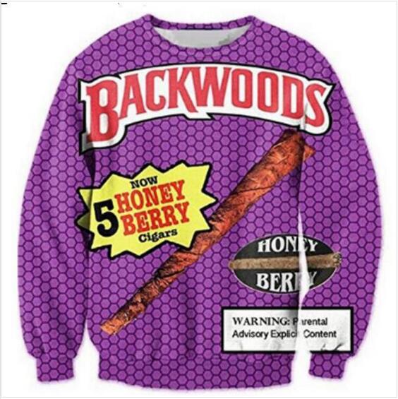 2020 Newest Fashion Unisex Sweatshirt Backwoods Honey Berry Funny 3D Print Crewneck Sweatshirt Mens Women Style Pullovers WY018, As shown
2020 Newest Fashion Unisex Sweatshirt Backwoods Honey Berry Funny 3D Print Crewneck Sweatshirt Mens Women Style Pullovers WY018, As shown