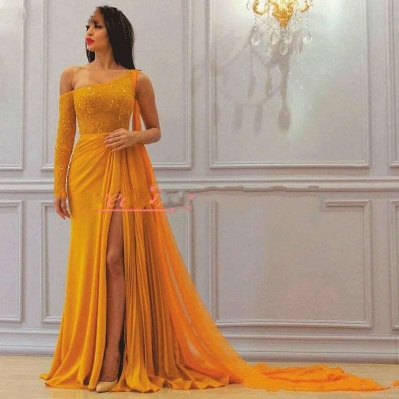 Sexy Yellow Evening Dresses Long Sleeve Lace One Shoulder Sexy Celebrity Pageant Party Gowns Plus Size Formal Split Prom Dress, Purple
Sexy Yellow Evening Dresses Long Sleeve Lace One Shoulder Sexy Celebrity Pageant Party Gowns Plus Size Formal Split Prom Dress, Purple