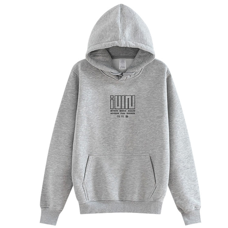 Unisex kpop (g)i-dle GIDLE album i made all member name printing pullover hoodies fleece/thin loose fashion sweatshirt T200407