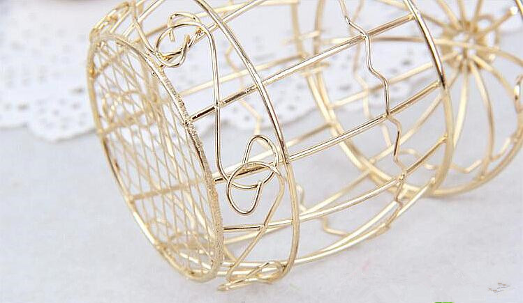 Wedding Favor Box European creative Gold Matel Boxes romantic wrought iron birdcage wedding candy box tin box wholesale Wedding Favors