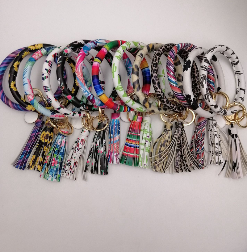 28colors PU Leather O Key Chain Custom Circle Tassel Wristlet Bracelet Keychain Women Girl Key Ring Wrist Strap
28colors PU Leather O Key Chain Custom Circle Tassel Wristlet Bracelet Keychain Women Girl Key Ring Wrist Strap