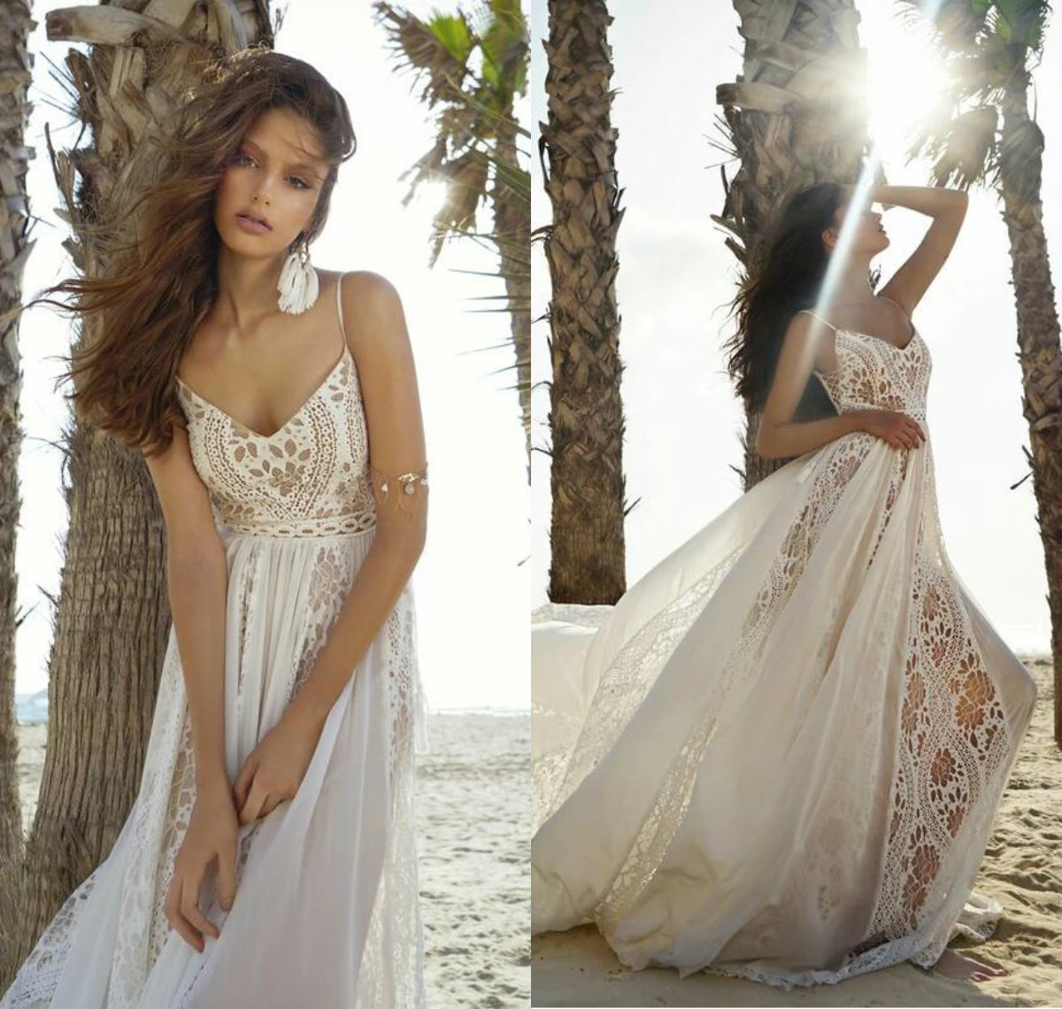 2019 Rish Bridal Boho Wedding Dresses Spaghetti Lace Appliques A Line Chiffon Beach Wedding Dress Sweep Train Bohemian Bridal Gowns, Same as image
2019 Rish Bridal Boho Wedding Dresses Spaghetti Lace Appliques A Line Chiffon Beach Wedding Dress Sweep Train Bohemian Bridal Gowns, Same as image