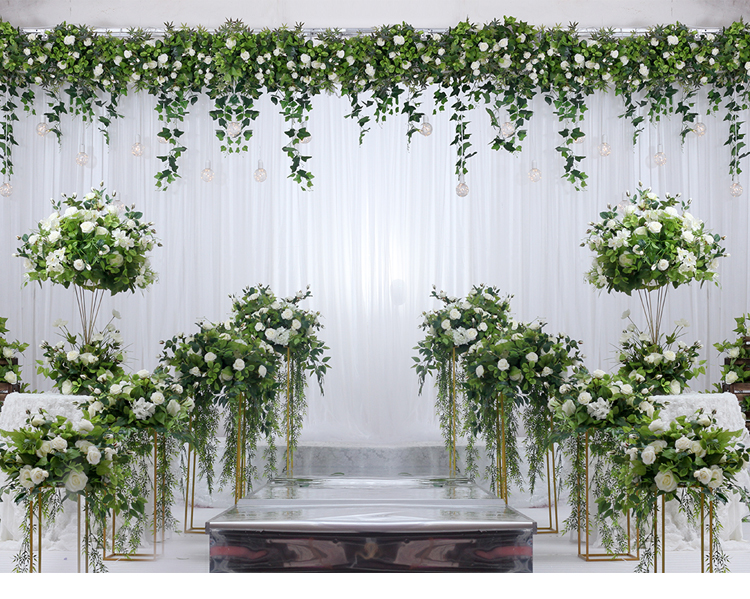 DIY Flower Wedding Centerpieces stage backdrops aisle walkway Floor Vases Flowers Vase Metal Pillar Road Lead photo prop metal Rack vases