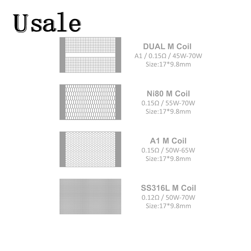 Vandy Vape M V2 RDA Wire 0.15ohm A1 Ni80 Dual M Coil NI80 0.12ohm SS316L M Coils For Mesh V2 RDA 100% Original
Vandy Vape M V2 RDA Wire 0.15ohm A1 Ni80 Dual M Coil NI80 0.12ohm SS316L M Coils For Mesh V2 RDA 100% Original