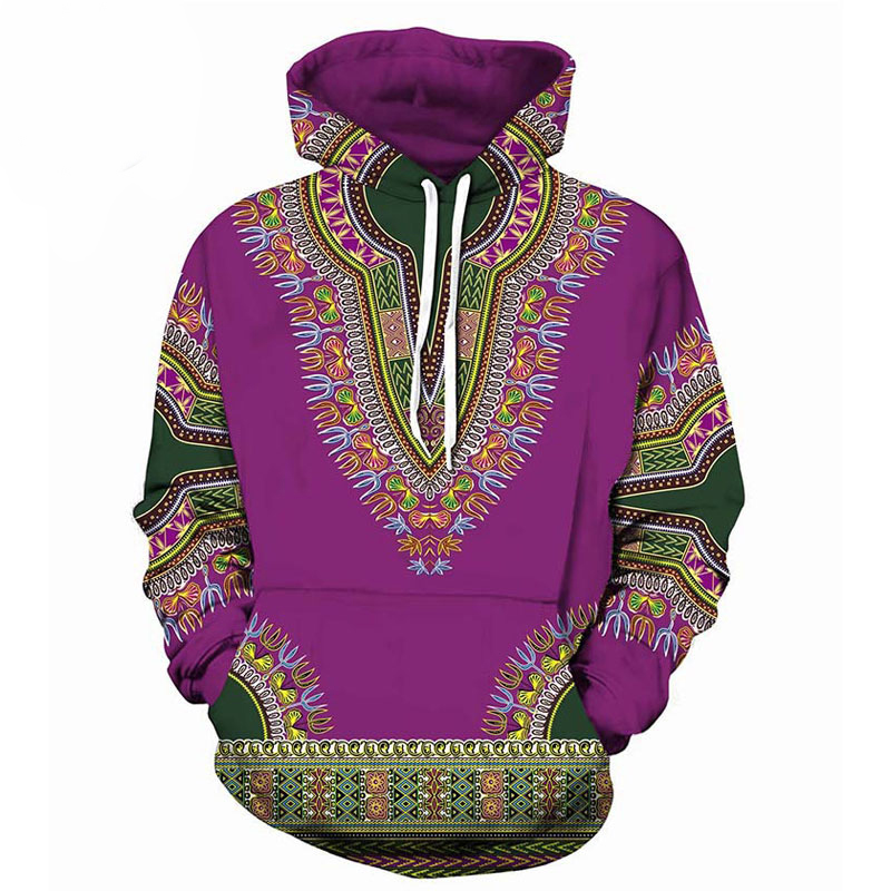 Dashiki Print Hoodie: Unisex 3D Streetwear For Men & Women B1