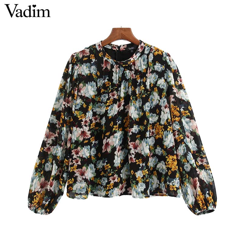 Vadim women chic floral pattern print blouse chiffon back zipper long sleeve shirt female stylish casual wear tops blusas LB794, As picture
Vadim women chic floral pattern print blouse chiffon back zipper long sleeve shirt female stylish casual wear tops blusas LB794, As picture