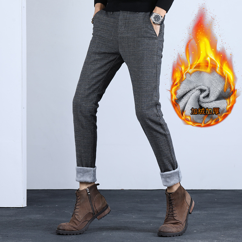 Winter with Velvet Thicken Men's Straight Suit Pants Knitting High Elastic Middle-aged Business Casual Pants Fleece Men Trousers, B688a blue
Winter with Velvet Thicken Men's Straight Suit Pants Knitting High Elastic Middle-aged Business Casual Pants Fleece Men Trousers, B688a blue