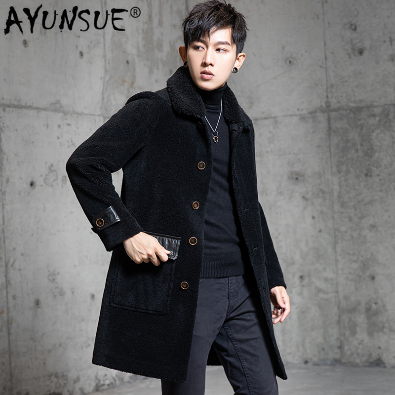 AYUNSUE Real Fur Coat Men Autumn Winter 100% Wool Jacket Long Sheep Shearling Fur Coats and Jackets Fashion 2019 Ym006 KJ3854, Black
AYUNSUE Real Fur Coat Men Autumn Winter 100% Wool Jacket Long Sheep Shearling Fur Coats and Jackets Fashion 2019 Ym006 KJ3854, Black