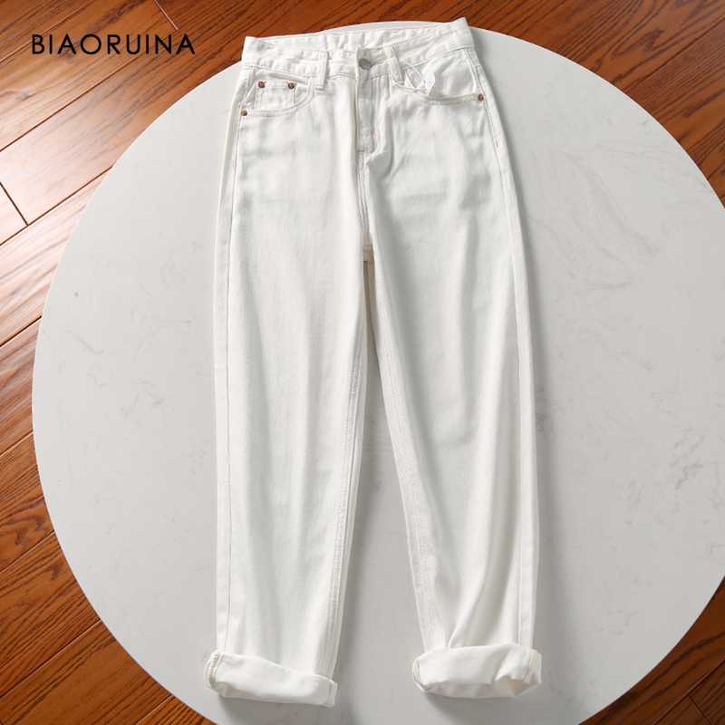 BIAORUINA Women' White Washing High Waist Ankle-Length Harem Jeans Female Vintage Loose Casual Daddy Jeans New Arrival, As pic
BIAORUINA Women' White Washing High Waist Ankle-Length Harem Jeans Female Vintage Loose Casual Daddy Jeans New Arrival, As pic