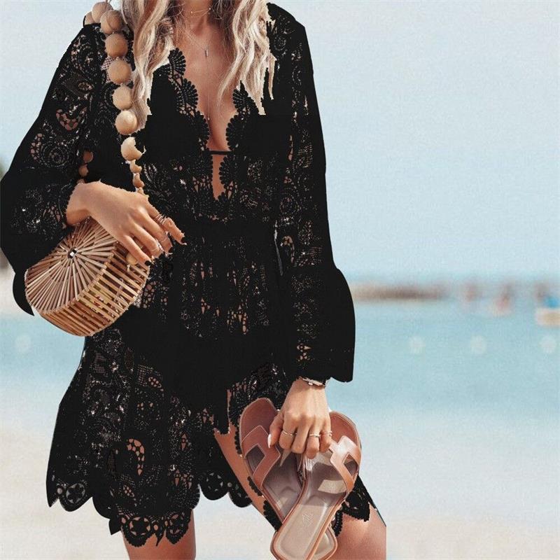 2020 New Summer Women Bikini Cover Up Floral Lace Hollow Crochet Swimsuit Cover-Ups Bathing Suit Beachwear Tunic Beach Dress Hot, Black
2020 New Summer Women Bikini Cover Up Floral Lace Hollow Crochet Swimsuit Cover-Ups Bathing Suit Beachwear Tunic Beach Dress Hot, Black