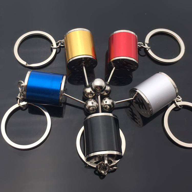 Creative Auto Part Model Gear Box Shifter Keychain Key Chain Ring Race Car Stalls Head Keychains Six-Speed Manual Shift Gear