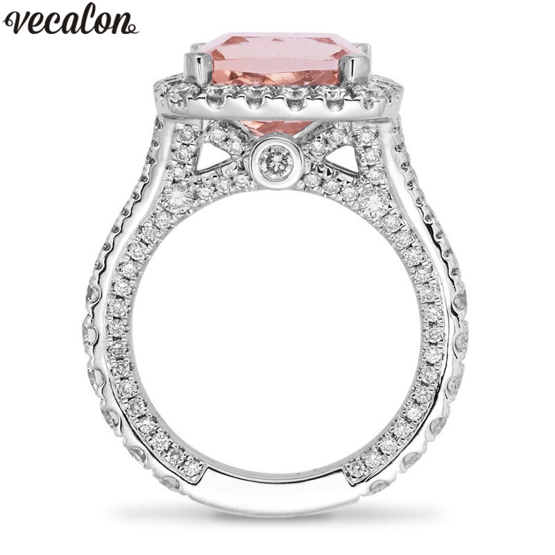 Vecalon Vintage Statement ring 925 Sterling Silver 5A Cz Engagement wedding band rings For women men Party Finger Jewelry