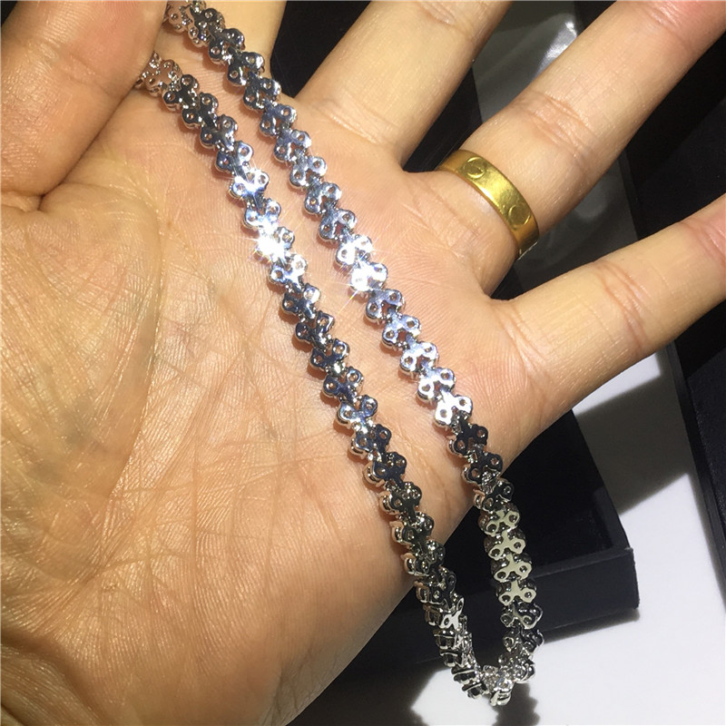 Vecalon Romantic Roma Necklace White Gold Filled 5A cz Evening Party necklaces for Women Bridal Wedding Accessories Jewelry