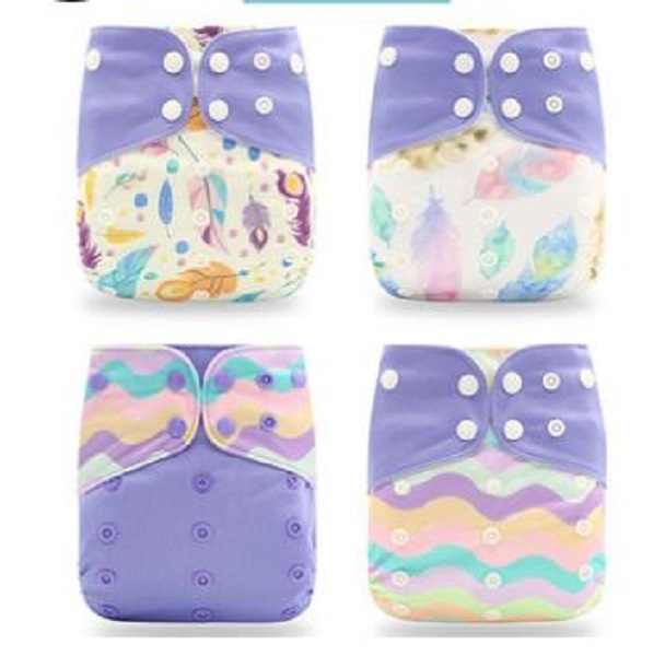 4Pcs U PICK Happy Flute Newborn Baby Diaper NB Pocket Cloth Diapers Bamboo Charcoal Inner Waterproof PUL Outer Double Gussets
