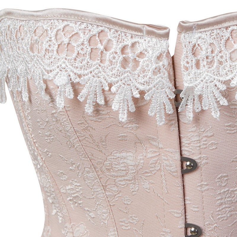Women Plus Size S-6XL Fashion Classic Lace-up Overbust Bustier Dance Corset Top with Lace Trim Details Free Drop Ship