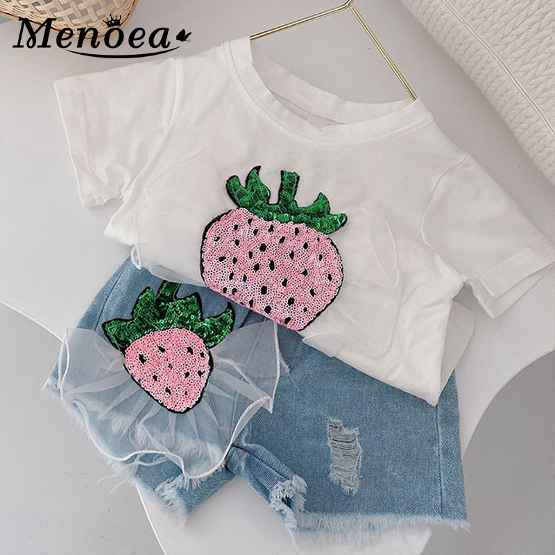 Menoea Girls Sets 2020 Fashion Children Strawberry T-shirt Denim Pants 2PCS Kids Summer Print Outfits Girl Clothing Suit 1-6Y, Ap001
Menoea Girls Sets 2020 Fashion Children Strawberry T-shirt Denim Pants 2PCS Kids Summer Print Outfits Girl Clothing Suit 1-6Y, Ap001