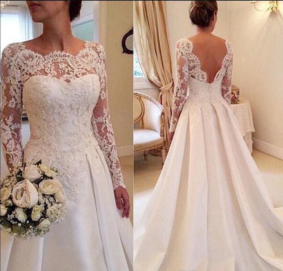 Fanty Jewelry Neck Long Sleeves Lace Applique Bodice Court Train Wedding Dress Open Back Sexy Bridal Gowns vestido de noiva curto, Dark green
Fanty Jewelry Neck Long Sleeves Lace Applique Bodice Court Train Wedding Dress Open Back Sexy Bridal Gowns vestido de noiva curto, Dark green