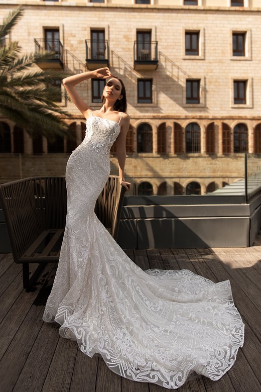 modern mermaid wedding dresses spaghetti straps lace sequined wedding dress lace up back vestido de novia