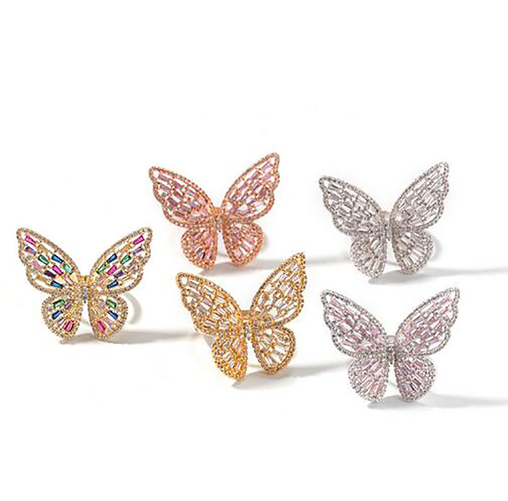 Mens Iced Out 3D Gold Butterfly Shape Rings Micro Pave Cubic Zirconia 14K Gold Plated Simulated Diamonds Hip hop Adjustable Ring
Mens Iced Out 3D Gold Butterfly Shape Rings Micro Pave Cubic Zirconia 14K Gold Plated Simulated Diamonds Hip hop Adjustable Ring