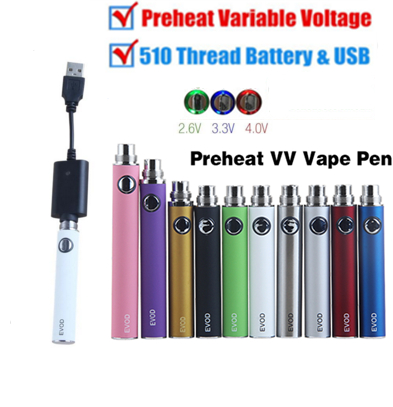 Preheat EVOD VV 510 Thread Vape Battery USB Charger 650 900 1100 mAh Variable Voltage Pen
Preheat EVOD VV 510 Thread Vape Battery USB Charger 650 900 1100 mAh Variable Voltage Pen