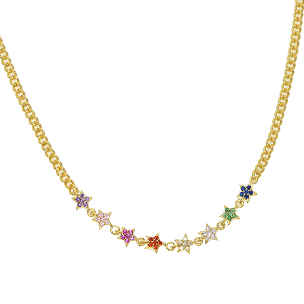 Starry Elegance: Gold Plated k Chain Necklace, the Perfect 2024 Christmas Gift for Women