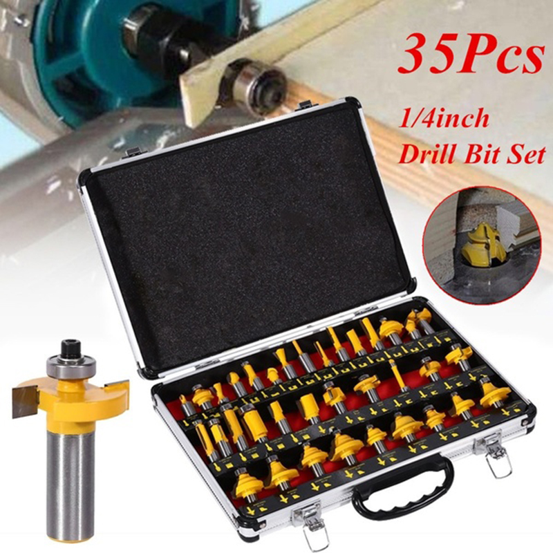 1/2in 1/4in Hard Alloy Handle Wood Router Bit Mill Engraving Trim Woodworking Milling Cutter Trimmer Adapter Drill Set 15/35Pcs/set
1/2in 1/4in Hard Alloy Handle Wood Router Bit Mill Engraving Trim Woodworking Milling Cutter Trimmer Adapter Drill Set 15/35Pcs/set