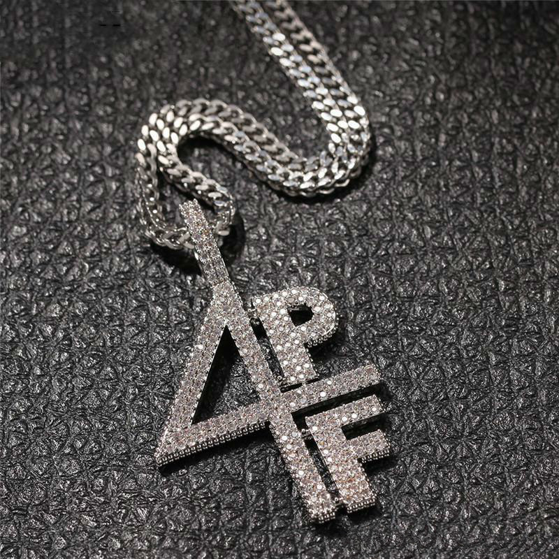 Wholesale- Silver Plated 4PF Pendant Necklace Iced Out Lab Diamond Letter Number DJ Rapper Street Style Chain necklaces
Wholesale- Silver Plated 4PF Pendant Necklace Iced Out Lab Diamond Letter Number DJ Rapper Street Style Chain necklaces