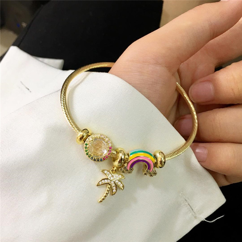 2019 summer new woman bracelet 925 sterling silver beaded rainbow pendant bracelet bracelet gift Free Shipping
2019 summer new woman bracelet 925 sterling silver beaded rainbow pendant bracelet bracelet gift Free Shipping