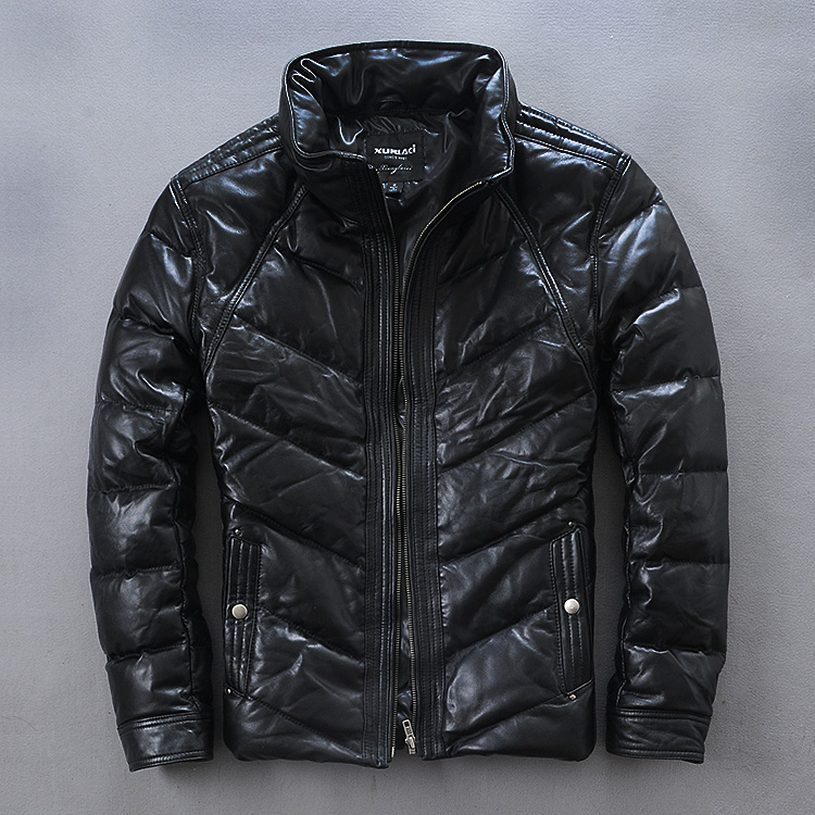 2017 fashion winter down jacket solid real genuine leather jacket men black sheepskin slim fit coats casual clothing
2017 fashion winter down jacket solid real genuine leather jacket men black sheepskin slim fit coats casual clothing