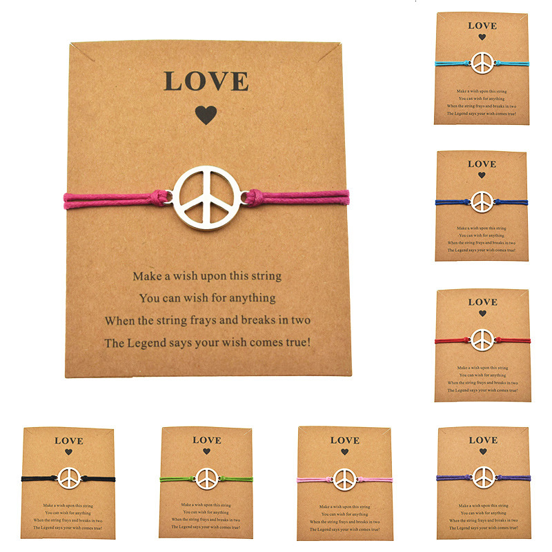 8 Colors New Handmade Women Men Vintage String Rope Bracelets Peace Charm Make A Love Card Bangles Friendship Gifts Jewelry
8 Colors New Handmade Women Men Vintage String Rope Bracelets Peace Charm Make A Love Card Bangles Friendship Gifts Jewelry