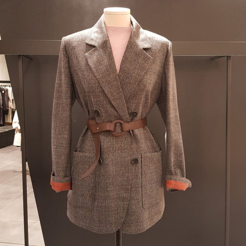 2019 Autumn Coat Women Fashion Wild Tide Plaid Woolen Blazers and Jackets Double-breasted Belt Coat For Ladies Outwear f1974
2019 Autumn Coat Women Fashion Wild Tide Plaid Woolen Blazers and Jackets Double-breasted Belt Coat For Ladies Outwear f1974