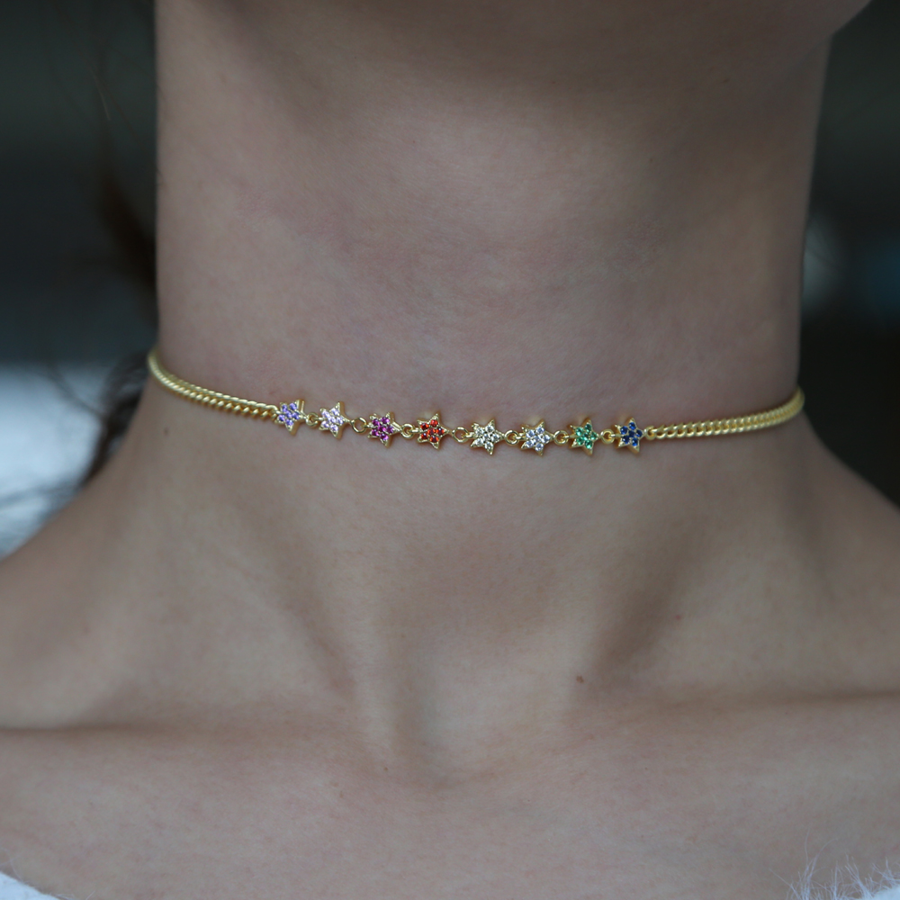 Starry Elegance: Gold Plated k Chain Necklace, the Perfect 2024 Christmas Gift for Women