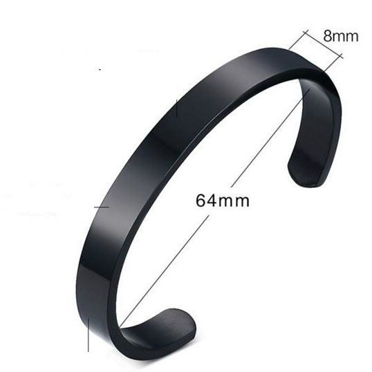 New PersonalizedStainless Steel Gold Silver Black Womens Blank Open Cuff Bangle Bracelet 5mm *15 .5cm Thin Wristband Lover Gifts Wholesale